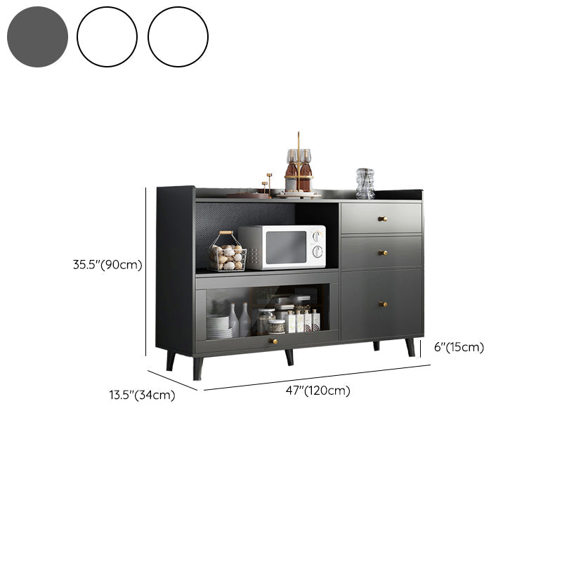 Serveur de restauration de style moderne serveur en bois d'autorisation ouverte de stockage inclus au serveur avec 3 tiroirs