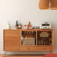 Moderno moderno mobile sideboard server in legno solido marrone con 2-disegno