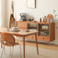 Moderno moderno mobile sideboard server in legno solido marrone con 2-disegno