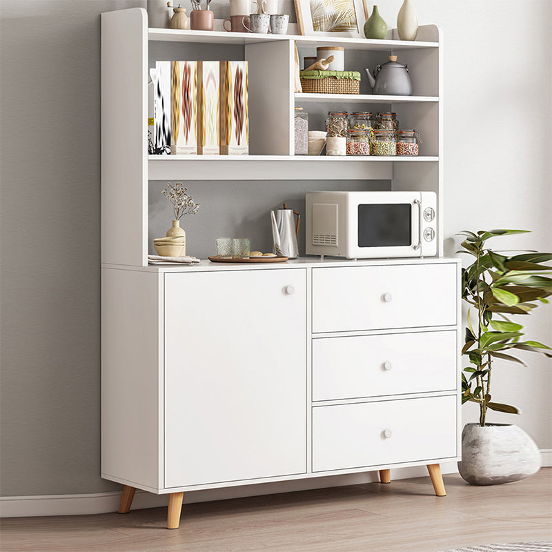 Modern Style Dining Server Engineered Wood Server with 3-Drawer 31"L x 12"W x 61"H White Clearhalo 'buffet_sideboard' 'Buffets & Sideboards' 'furn' 'furn_buffet_sideboard' 'Furniture' 'Kitchen & Dining Furniture' 7212934