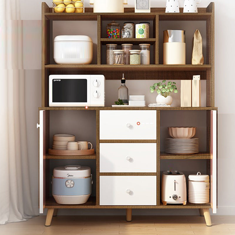 Modern Style Dining Server Engineered Wood Server with 3-Drawer Clearhalo 'buffet_sideboard' 'Buffets & Sideboards' 'furn' 'furn_buffet_sideboard' 'Furniture' 'Kitchen & Dining Furniture' 7212936