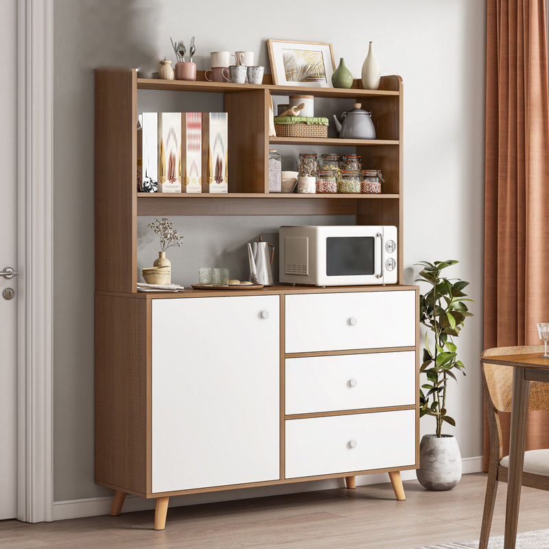 Modern Style Dining Server Engineered Wood Server with 3-Drawer 31"L x 12"W x 61"H Brown Clearhalo 'buffet_sideboard' 'Buffets & Sideboards' 'furn' 'furn_buffet_sideboard' 'Furniture' 'Kitchen & Dining Furniture' 7212937