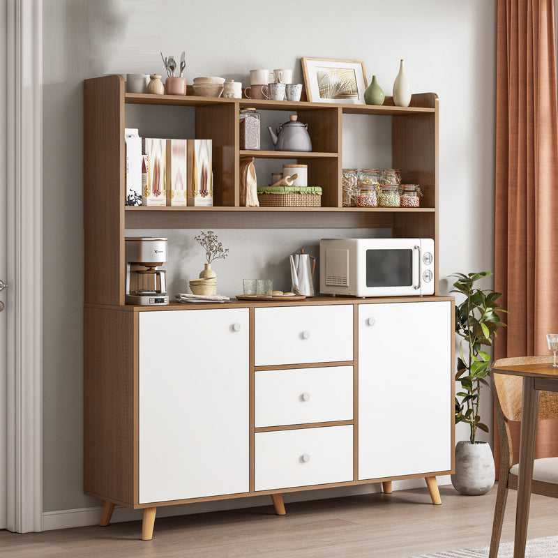 Modern Style Dining Server Engineered Wood Server with 3-Drawer 47"L x 12"W x 61"H Brown Clearhalo 'buffet_sideboard' 'Buffets & Sideboards' 'furn' 'furn_buffet_sideboard' 'Furniture' 'Kitchen & Dining Furniture' 7212941