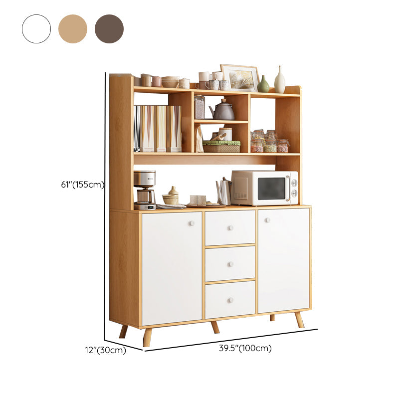 Modern Style Dining Server Engineered Wood Server with 3-Drawer Clearhalo 'buffet_sideboard' 'Buffets & Sideboards' 'furn' 'furn_buffet_sideboard' 'Furniture' 'Kitchen & Dining Furniture' 7212951