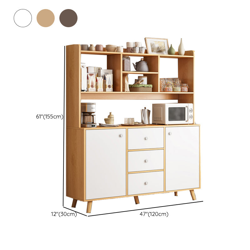 Modern Style Dining Server Engineered Wood Server with 3-Drawer Clearhalo 'buffet_sideboard' 'Buffets & Sideboards' 'furn' 'furn_buffet_sideboard' 'Furniture' 'Kitchen & Dining Furniture' 7212952