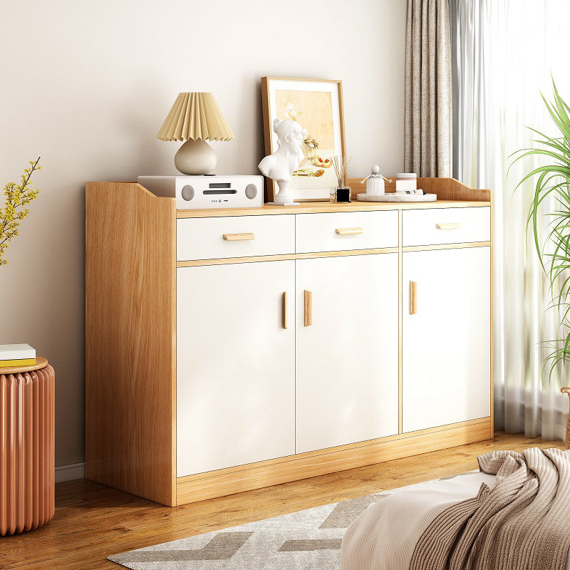 Server da pranzo in stile moderno ingegnerizzato in legno con cassetti e archiviazione