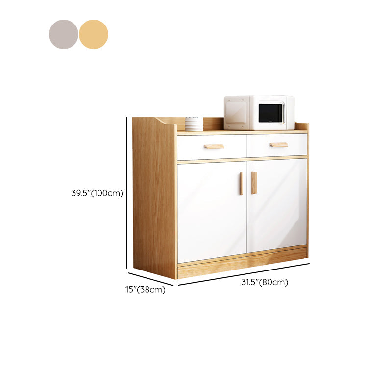 Server da pranzo in stile moderno ingegnerizzato in legno con cassetti e archiviazione