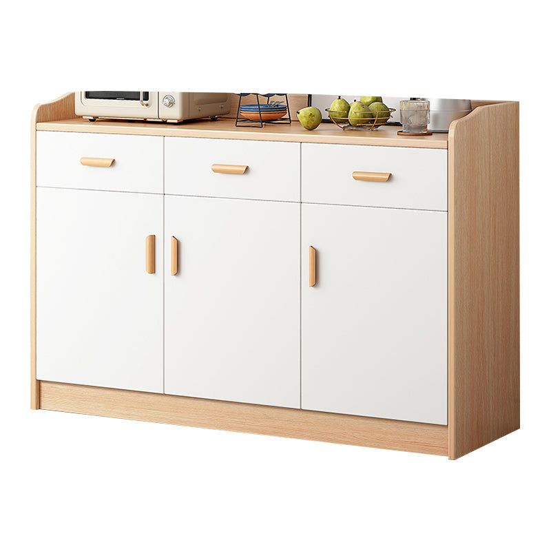 Modern Style Dining Server Engineered Wood Living Room Server with Doors 48"L x 14"W x 31"H Natural Clearhalo 'buffet_sideboard' 'Buffets & Sideboards' 'furn' 'furn_buffet_sideboard' 'Furniture' 'Kitchen & Dining Furniture' 7213198