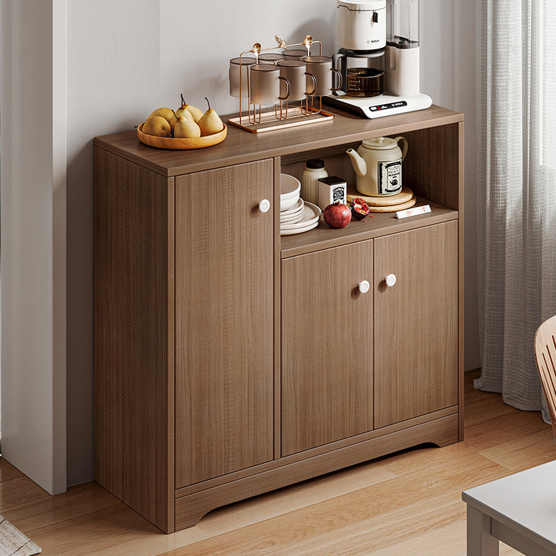 Contemporary Style Server Engineered Wood Side Board for Living Room 31.5"L x 11.8"W x 31.9"H Brown 1 Clearhalo 'buffet_sideboard' 'Buffets & Sideboards' 'furn' 'furn_buffet_sideboard' 'Furniture' 'Kitchen & Dining Furniture' 7213208