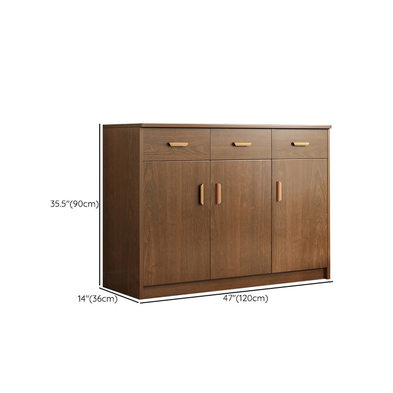 Contemporary Style Dining Server Brown Engineered Wood Server with ...