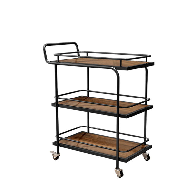Modern Style Open Storage Kitchen Trolley Rectangular Dining Room Prep Table