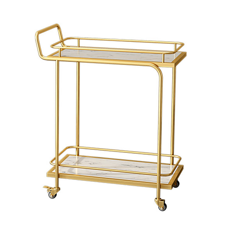 Modern Style Open Storage Kitchen Trolley Rectangular Dining Room Prep Table