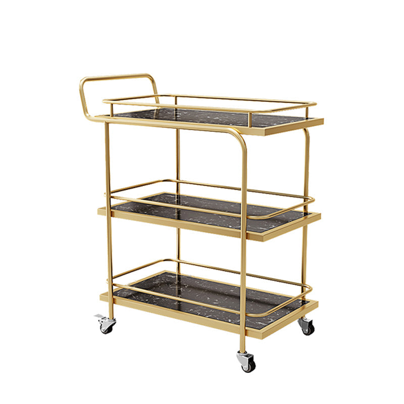 Modern Style Open Storage Kitchen Trolley Rectangular Dining Room Prep Table