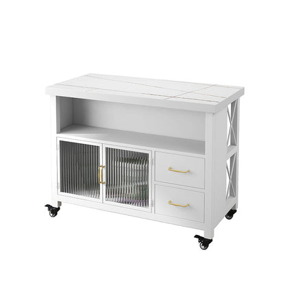 Table de préparation en marbre à île à manger simple moderne avec tiroir