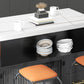 Table de préparation en marbre à île à manger simple moderne avec tiroir