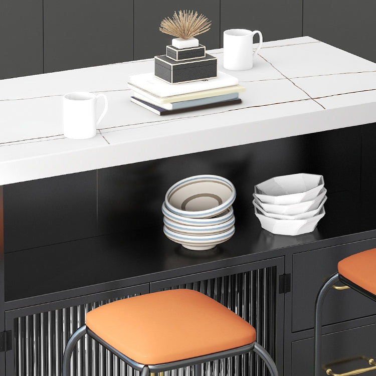 Table de préparation en marbre à île à manger simple moderne avec tiroir