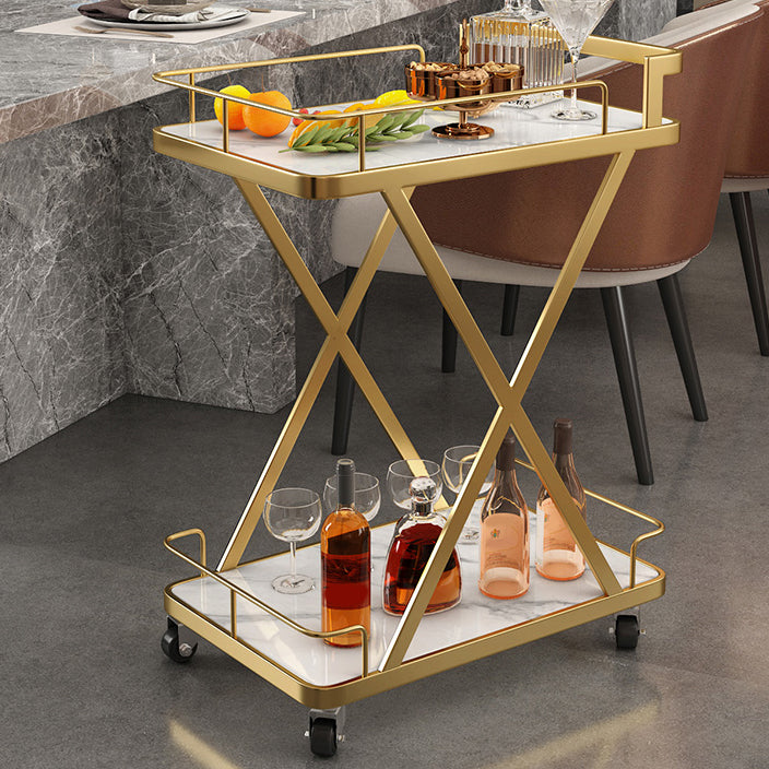 モダンなダイニングルーム準備テーブルローリングオープンシェルフキッチントロリー