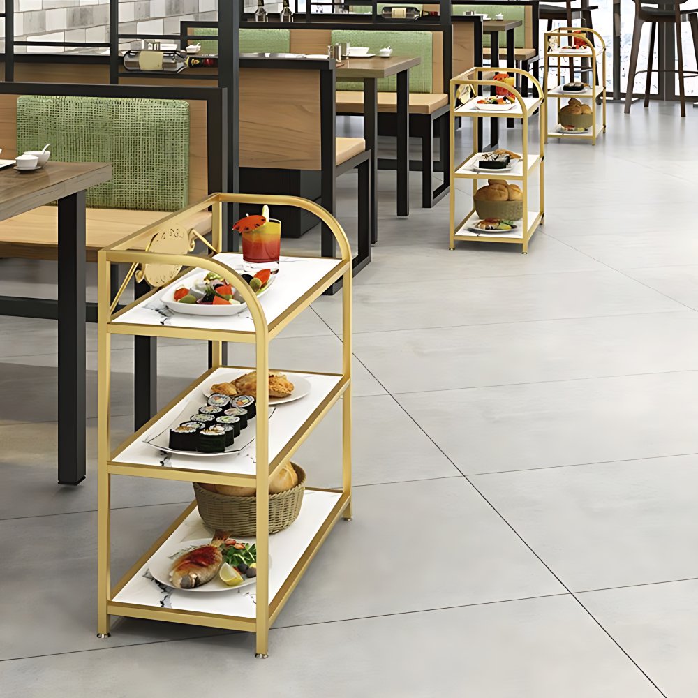 Modern Open Storage Prep Table Rectangle Dining Room Kitchen Trolley ...