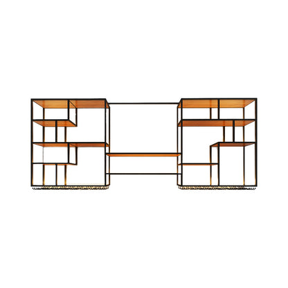 Wand gemonteerd wijnrek moderne metalen wijnfles en glazen rek voor bar
