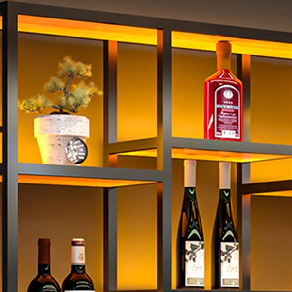 Wine Rack Modern Style Wall Mounted Wine Holder Rack with Wooden Shelf Clearhalo 'furn' 'furn_wine_racks' 'Furniture' 'Kitchen & Dining Furniture' 'Wine Racks' 'wine_racks' 7213438