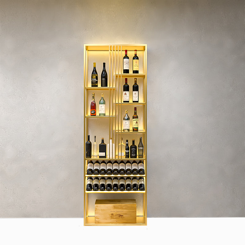 Modern Simple Floor Wine Rack Golden Wine Bottle Rack for Kitchen Brass Clearhalo 'furn' 'furn_wine_racks' 'Furniture' 'Kitchen & Dining Furniture' 'Wine Racks' 'wine_racks' 7213478