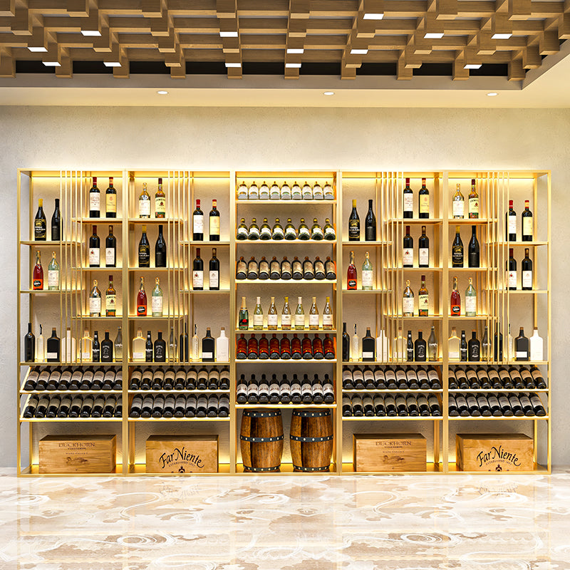 Modern Simple Floor Wine Rack Golden Wine Bottle Rack for Kitchen Clearhalo 'furn' 'furn_wine_racks' 'Furniture' 'Kitchen & Dining Furniture' 'Wine Racks' 'wine_racks' 7213479