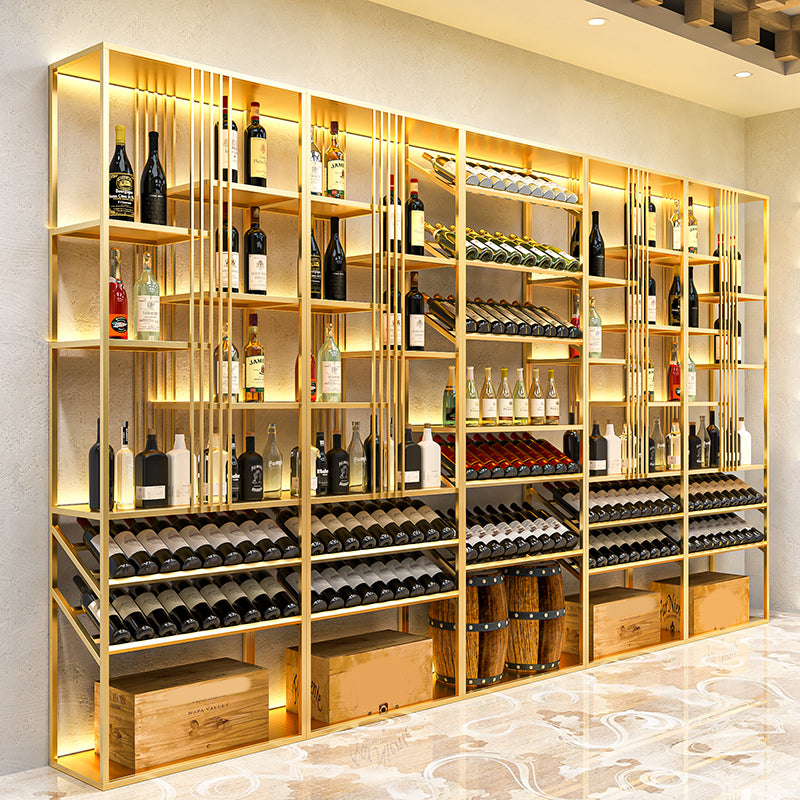 Modern Simple Floor Wine Rack Golden Wine Bottle Rack for Kitchen Clearhalo 'furn' 'furn_wine_racks' 'Furniture' 'Kitchen & Dining Furniture' 'Wine Racks' 'wine_racks' 7213482