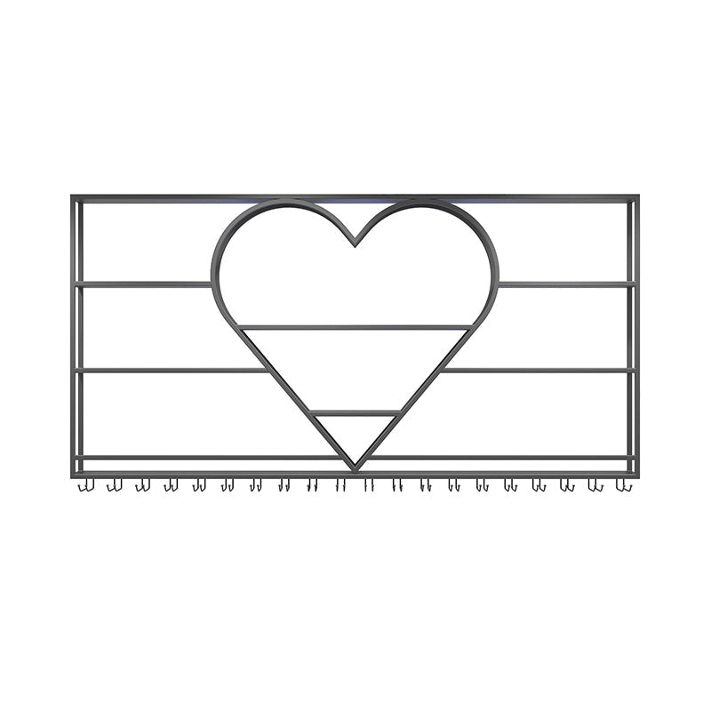 Moderne ijzeren wijnfles en glazen rekwand gemonteerd wijnrek ronde