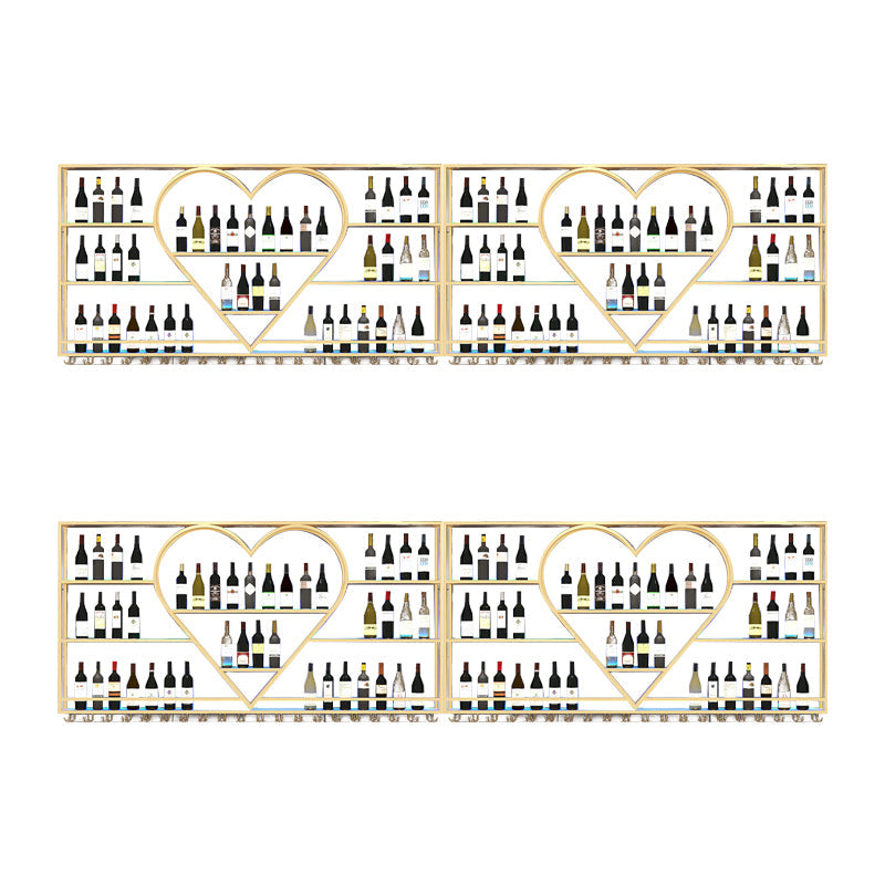 Modern Iron Wine Bottle & Glass Rack Wall Mounted Wine Rack Round