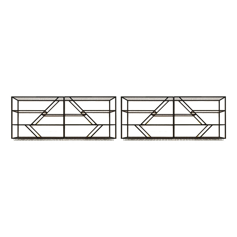 Modern Simple Wine Rack Iron Shelf Wall Mounted Wine Rack for Bar Black 2 Piece Set Clearhalo 'furn' 'furn_wine_racks' 'Furniture' 'Kitchen & Dining Furniture' 'Wine Racks' 'wine_racks' 7213509