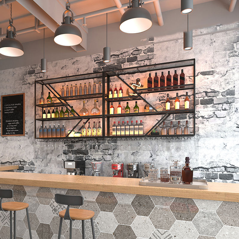 Modern Simple Wine Rack Iron Shelf Wall Mounted Wine Rack for Bar Clearhalo 'furn' 'furn_wine_racks' 'Furniture' 'Kitchen & Dining Furniture' 'Wine Racks' 'wine_racks' 7213510