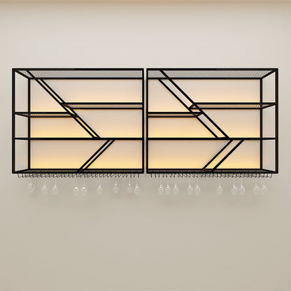 Modern Simple Wine Rack Iron Shelf Wall Mounted Wine Rack for Bar Textured Black 1 Piece Clearhalo 'furn' 'furn_wine_racks' 'Furniture' 'Kitchen & Dining Furniture' 'Wine Racks' 'wine_racks' 7213513
