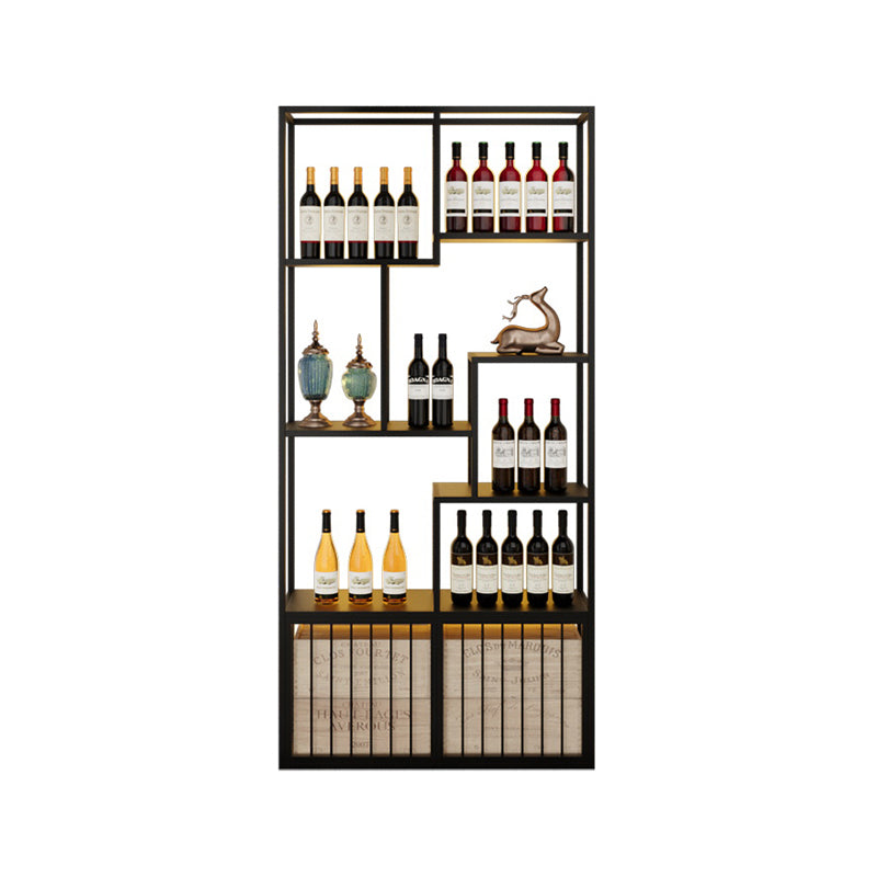 Modern Simple Floor Wine Rack Metal Shelf Wine Holder for Dining Room