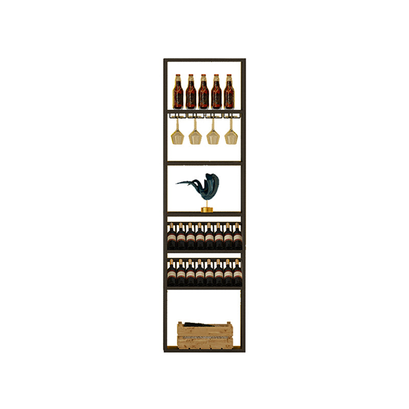 Floor Wine Rack Modern Metal Wine Bottle & Glass Rack for Dining Room