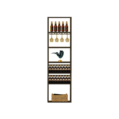 Floor Wine Rack Modern Metal Wine Bottle & Glass Rack for Dining Room