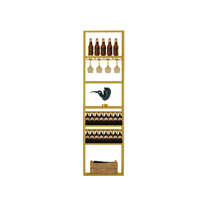 Floor Wine Rack Modern Metal Wine Bottle & Glass Rack for Dining Room