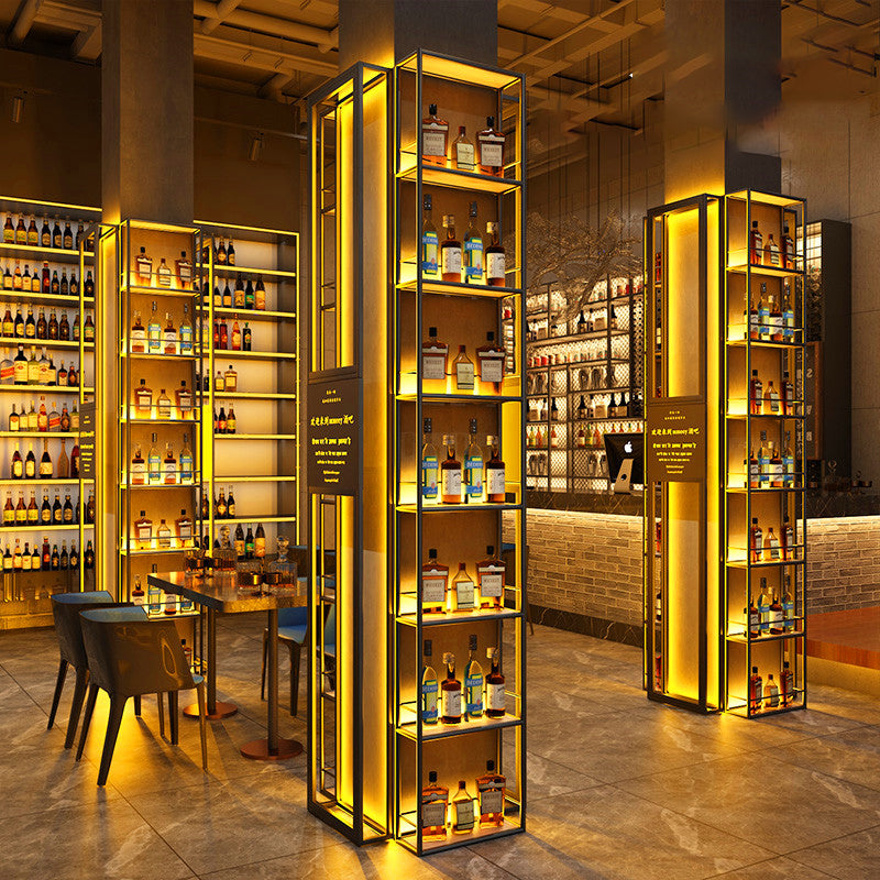 Modern Simple Floor Wine Rack Rectangle Shape Wine Bottle Rack for Dining Room