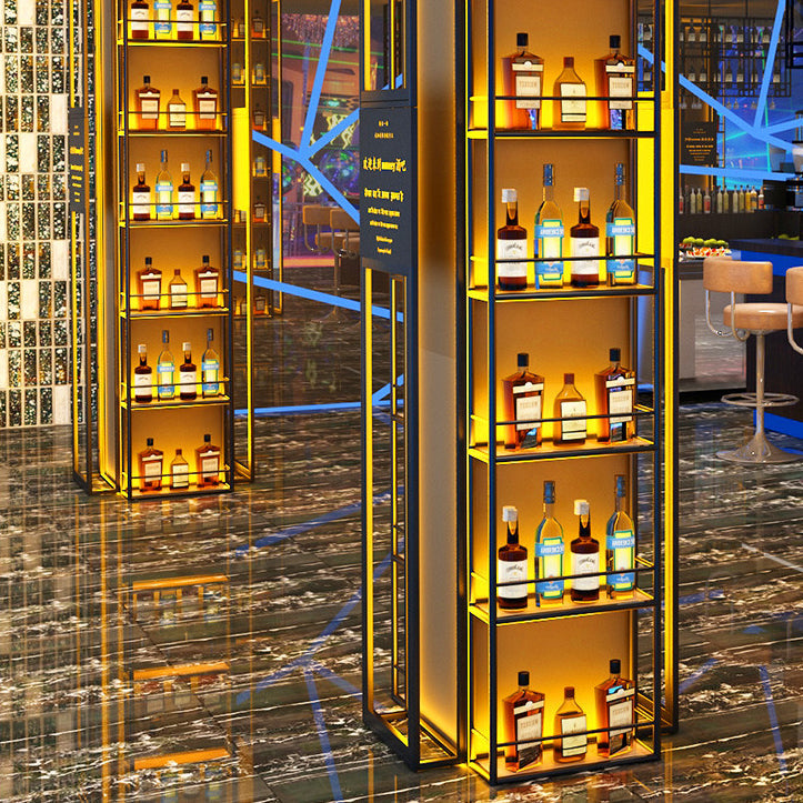 Modern Simple Floor Wine Rack Rectangle Shape Wine Bottle Rack for Dining Room