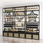 Iron Floor Bottle Wine Rack Contemporary Wine Holder with Storage Shelves