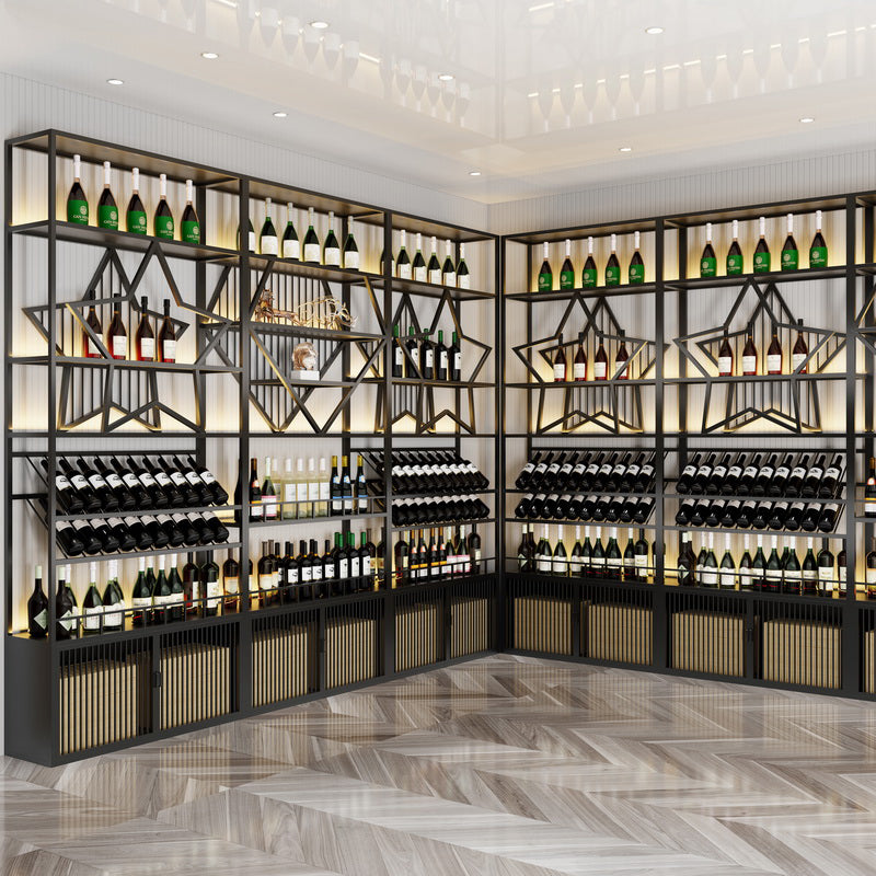 IJzeren vloer fles wijnrek eigentijdse wijnhouder met opbergplanken