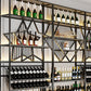 Iron Floor Bottle Wine Rack Contemporary Wine Holder with Storage Shelves
