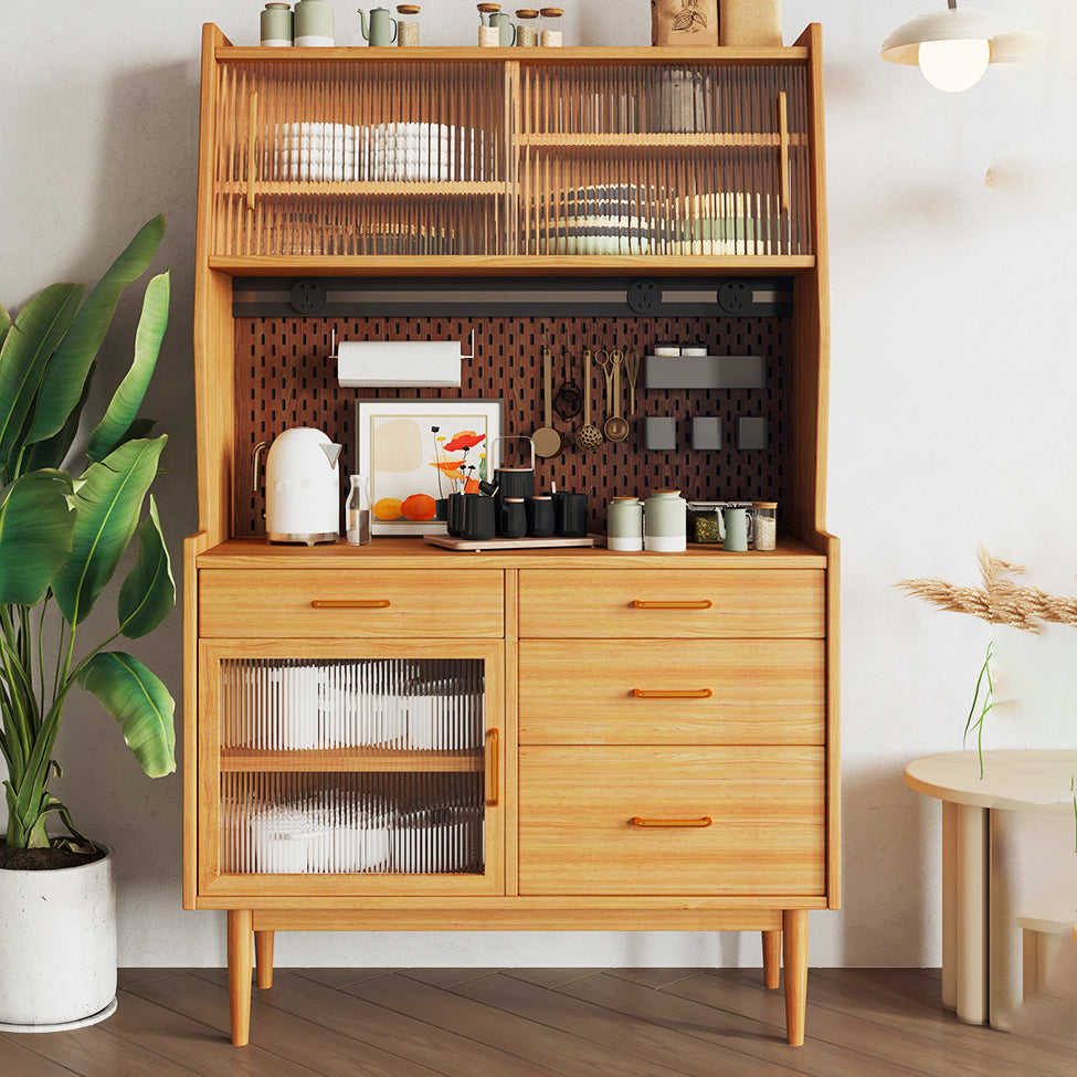 Stile moderno a buffet da pranzo a buffet in legno solido server buffet con 4-disegno