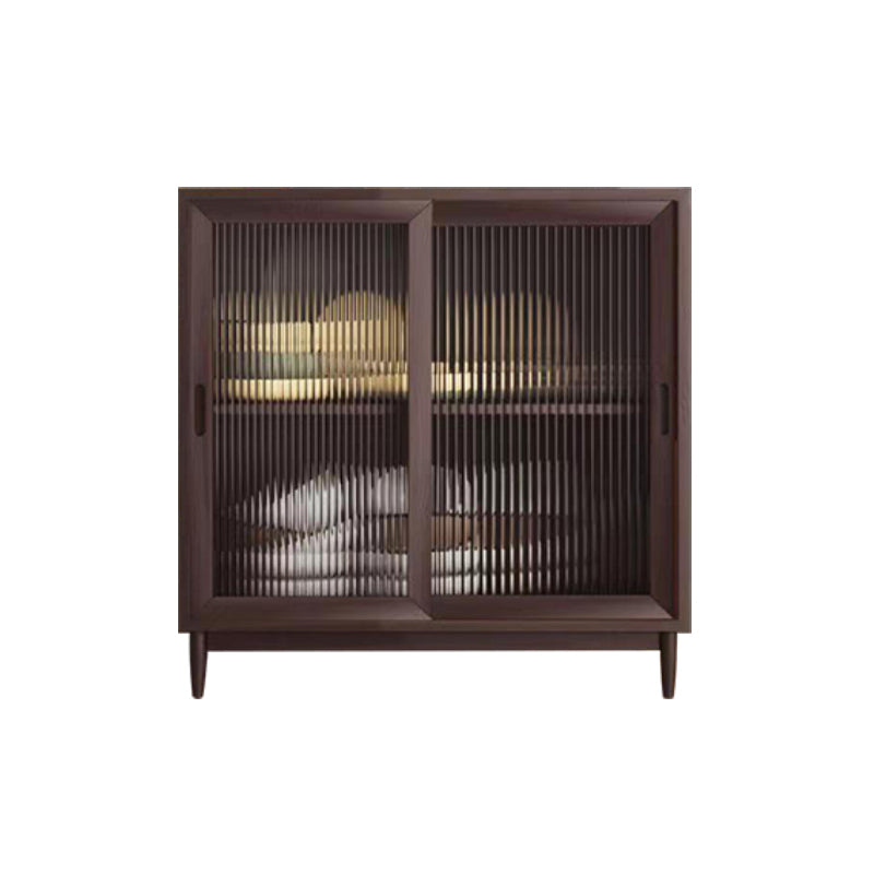 Server da pranzo in stile moderno pino in legno solido server del soggiorno con porte di vetro