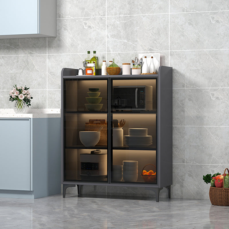 Server di pranzo contemporaneo ingegnerizzato in legno a 2 porte senza luce