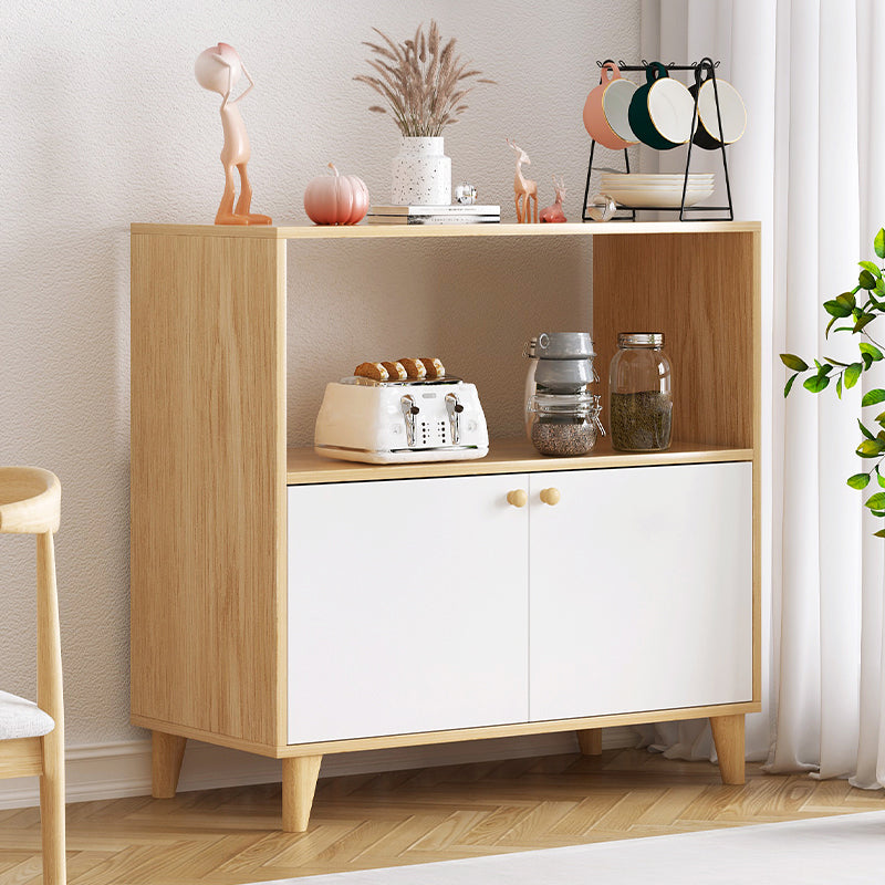 Modern Style Dining Server Engineered Wood Server with Open Storage Clearhalo 'buffet_sideboard' 'Buffets & Sideboards' 'furn' 'furn_buffet_sideboard' 'Furniture' 'Kitchen & Dining Furniture' 7213714