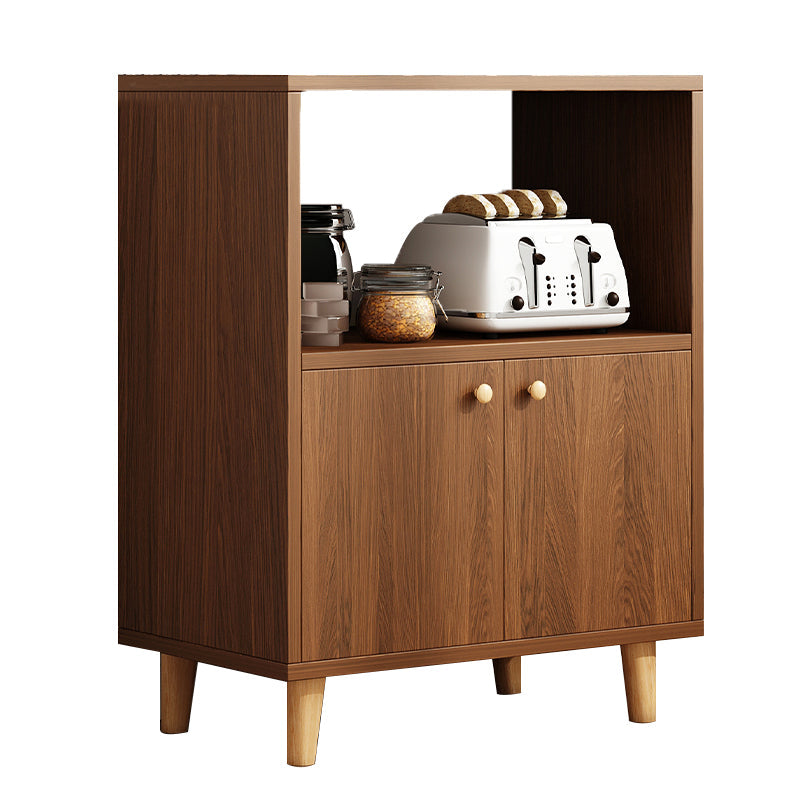 Modern Style Dining Server Engineered Wood Server with Open Storage 20"L x 12"W x 31"H Brown 1 Clearhalo 'buffet_sideboard' 'Buffets & Sideboards' 'furn' 'furn_buffet_sideboard' 'Furniture' 'Kitchen & Dining Furniture' 7213717