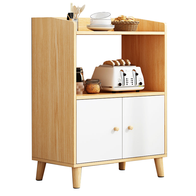 Modern Style Dining Server Engineered Wood Server with Open Storage 24"L x 12"W x 32"H Natural 1 Clearhalo 'buffet_sideboard' 'Buffets & Sideboards' 'furn' 'furn_buffet_sideboard' 'Furniture' 'Kitchen & Dining Furniture' 7213718