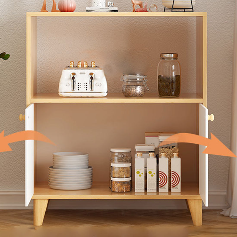 Modern Style Dining Server Engineered Wood Server with Open Storage Clearhalo 'buffet_sideboard' 'Buffets & Sideboards' 'furn' 'furn_buffet_sideboard' 'Furniture' 'Kitchen & Dining Furniture' 7213719