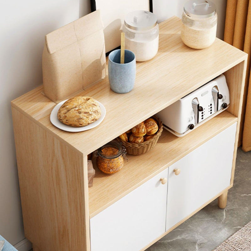 Modern Style Dining Server Engineered Wood Server with Open Storage Clearhalo 'buffet_sideboard' 'Buffets & Sideboards' 'furn' 'furn_buffet_sideboard' 'Furniture' 'Kitchen & Dining Furniture' 7213726