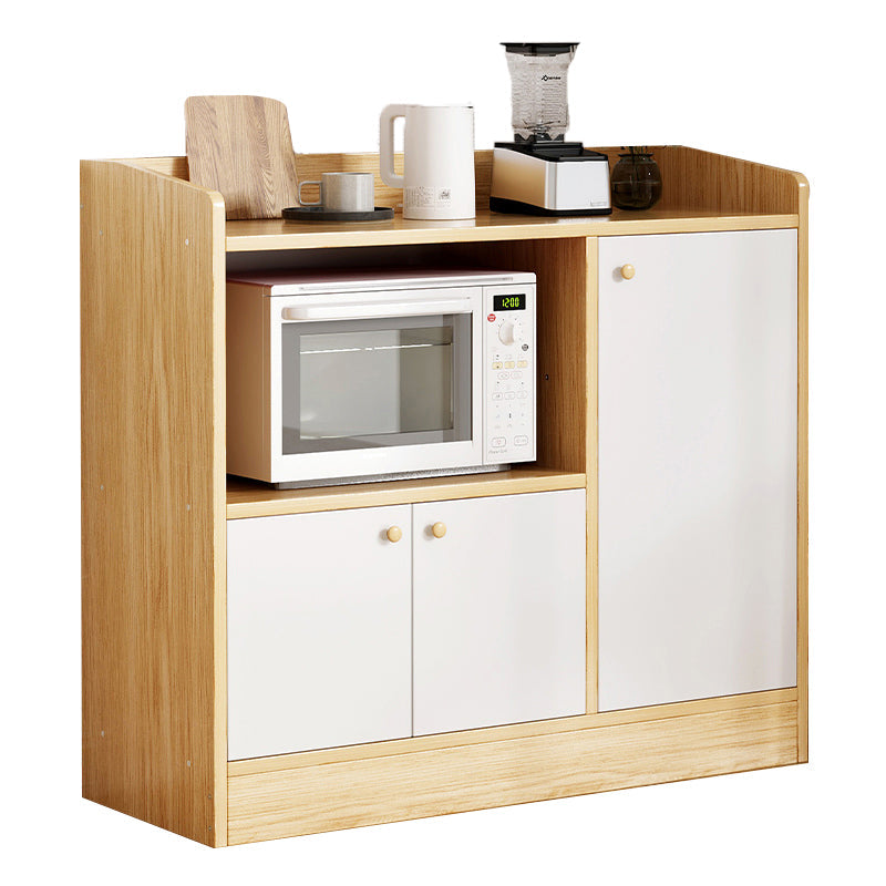 Modern Style Dining Server Engineered Wood Server with Open Storage 31"L x 12"W x 31"H Natural 3 Clearhalo 'buffet_sideboard' 'Buffets & Sideboards' 'furn' 'furn_buffet_sideboard' 'Furniture' 'Kitchen & Dining Furniture' 7213727